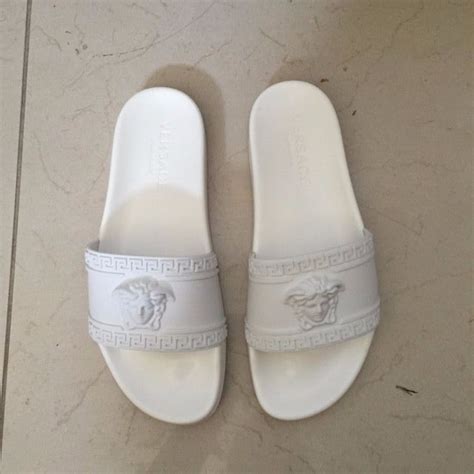 versace flip flops white|versace slides cheap.